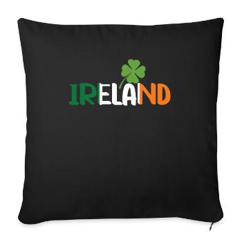 Drapeau irlandais Cloverleaf Vintage Racines irlandaises - Housse de coussin décorative 45 x 45 cm - noir - Devant