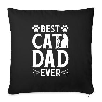 Real men love cats cat man cat father - Sofa pillowcase 17,3'' x 17,3'' (45 x 45 cm) - black - Front