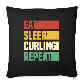 Joueur de curling Stick Shooting Curling Cadeau - Housse de coussin décorative 45 x 45 cm - noir - Devant