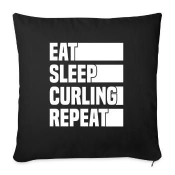 Joueur de curling Stick Shooting Curling Cadeau - Housse de coussin décorative 45 x 45 cm - noir - Devant