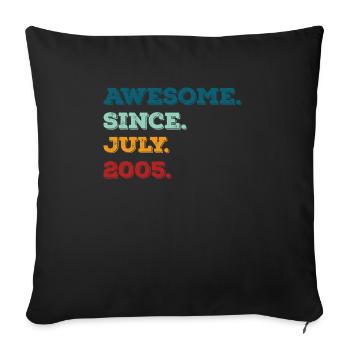 Juillet 2005 - Anniversaire en juillet - Housse de coussin décorative 45 x 45 cm - noir - Devant