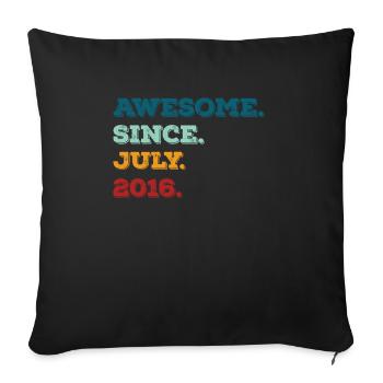July 2016 - Birthday in July - Sofa pillowcase 17,3'' x 17,3'' (45 x 45 cm) - black - Front
