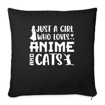 ANIME CATS Girls - Sofa pillowcase 17,3'' x 17,3'' (45 x 45 cm) - black - Front