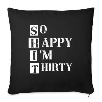 30th birthday - 30 years year of construction Round Thirty - Sofa pillowcase 17,3'' x 17,3'' (45 x 45 cm) - black - Front