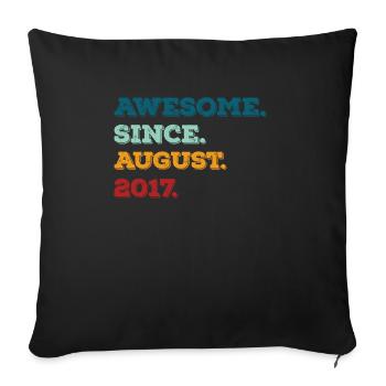 August 2017 - Birthday in August - Sofa pillowcase 17,3'' x 17,3'' (45 x 45 cm) - black - Front