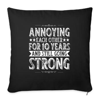 Wedding Anniversary 10 years Married couple - Sofa pillowcase 17,3'' x 17,3'' (45 x 45 cm) - black - Front