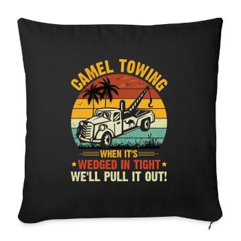 Cool Cartoon Camel Towing - Sofa pillowcase 17,3'' x 17,3'' (45 x 45 cm) - black - Front