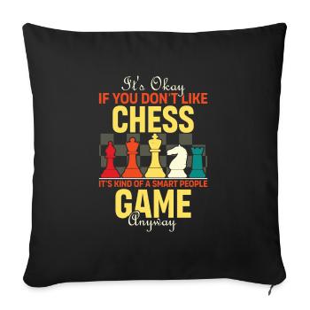 Chess player Chess quote chess game - Sofa pillowcase 17,3'' x 17,3'' (45 x 45 cm) - black - Front