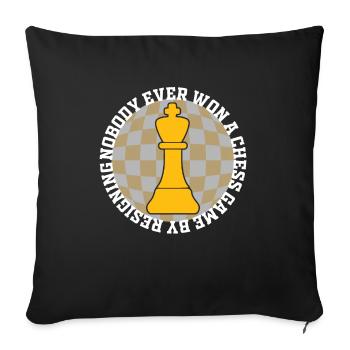Chess player Chess quote chess game - Sofa pillowcase 17,3'' x 17,3'' (45 x 45 cm) - black - Front