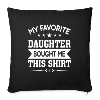 Father's Day Father Daughter Gift Dad Princess - Sofa pillowcase 17,3'' x 17,3'' (45 x 45 cm) - black - Front