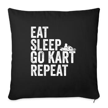 Racing Gokart Go-Karts Racer Kart Kart Driver - Housse de coussin décorative 45 x 45 cm - noir - Devant