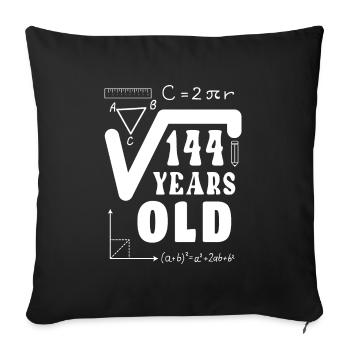 12 Birthday 144 Root Years Old Gift - Sofa pillowcase 17,3'' x 17,3'' (45 x 45 cm) - black - Front