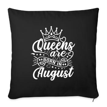 Wife Birthday August Gift Girl Girlfriend - Sofa pillowcase 17,3'' x 17,3'' (45 x 45 cm) - black - Front