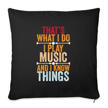 Vinyl Musician Retro Music Vinyl Vintage Music Making - Sofa pillowcase 17,3'' x 17,3'' (45 x 45 cm) - black - Front
