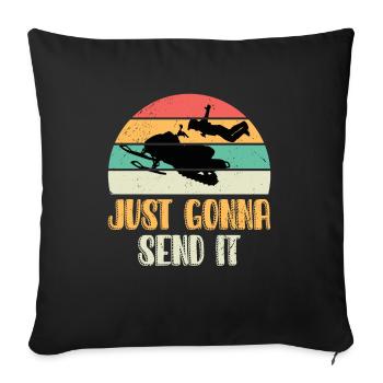 Snowmobile - Sofa pillowcase 17,3'' x 17,3'' (45 x 45 cm) - black - Front