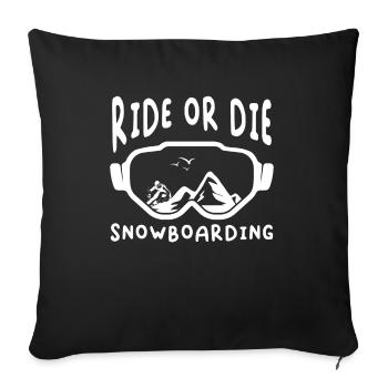 Snowboard Winter Ski Lodge Child Snow Snowboarder - Sofa pillowcase 17,3'' x 17,3'' (45 x 45 cm) - black - Front