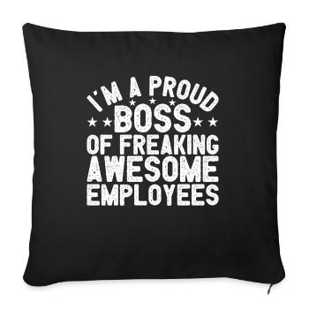 Meilleur directeur général employé entrepreneur - Housse de coussin décorative 45 x 45 cm - noir - Devant