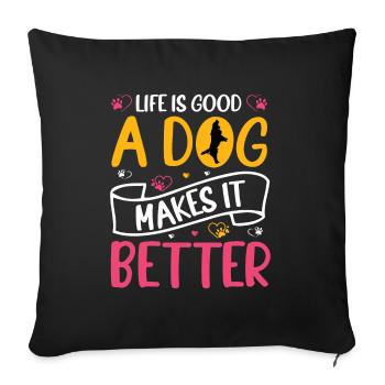 Dog Mom Gift Mami Dog Owner Dog - Sofa pillowcase 17,3'' x 17,3'' (45 x 45 cm) - black - Front