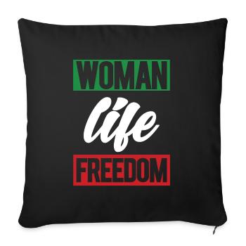 Femmes Vie Liberté Iranienne Mahsa Amini Iran - Housse de coussin décorative 45 x 45 cm - noir - Devant