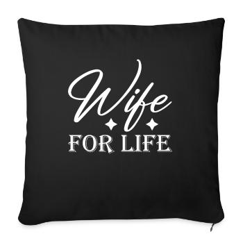 Newly married wedding couple heart love - Sofa pillowcase 17,3'' x 17,3'' (45 x 45 cm) - black - Front
