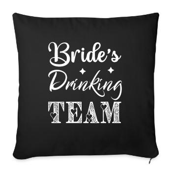 Team Bride Bride Flower Wreath Fleurs Engagement JGA - Housse de coussin décorative 45 x 45 cm - noir - Devant