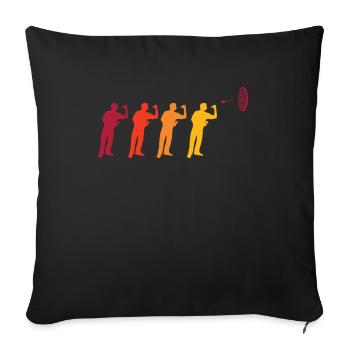Darts | Old man | Dartboard Darts Player - Sofa pillowcase 17,3'' x 17,3'' (45 x 45 cm) - black - Front
