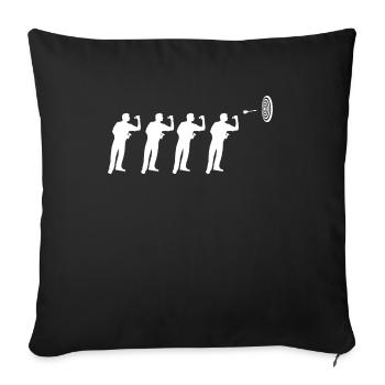 Darts | Old man | Dartboard Darts Player - Sofa pillowcase 17,3'' x 17,3'' (45 x 45 cm) - black - Front