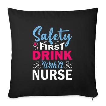 Physician Assistant Nurse Medical Practice Needle - Sofa pillowcase 17,3'' x 17,3'' (45 x 45 cm) - black - Front