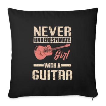 Guitar Girl Music Bass Player Gift Woman - Sofa pillowcase 17,3'' x 17,3'' (45 x 45 cm) - black - Front