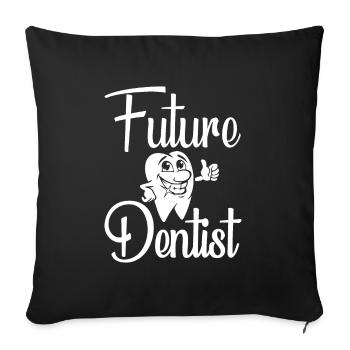 Dental assistant Dentist Tooth - Sofa pillowcase 17,3'' x 17,3'' (45 x 45 cm) - black - Front