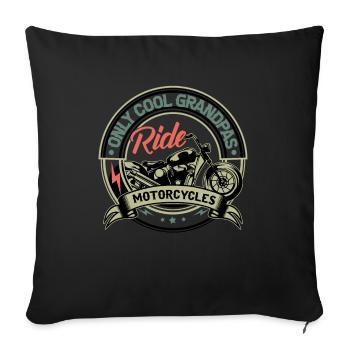 Never underestimate an old man with motorcycle grandpa - Sofa pillowcase 17,3'' x 17,3'' (45 x 45 cm) - black - Front