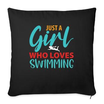 Swimmer Swimming Pool Swimming Sport Swimming - Sofa pillowcase 17,3'' x 17,3'' (45 x 45 cm) - black - Front