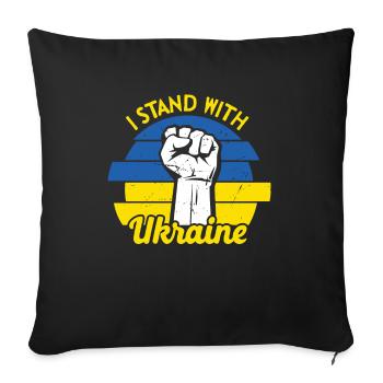 Ukraine Drapeau de la paix Pas de guerre - Housse de coussin décorative 45 x 45 cm - noir - Devant