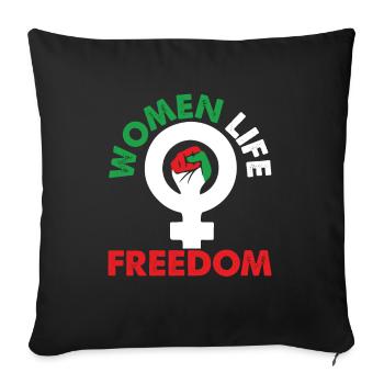 Femmes Vie Liberté Iranienne Mahsa Amini Iran - Housse de coussin décorative 45 x 45 cm - noir - Devant