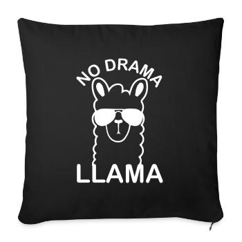 Drôles de lama Animaux Lunettes de soleil - Housse de coussin décorative 45 x 45 cm - noir - Devant