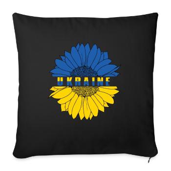 Ukraine Drapeau de la paix Pas de guerre - Housse de coussin décorative 45 x 45 cm - noir - Devant