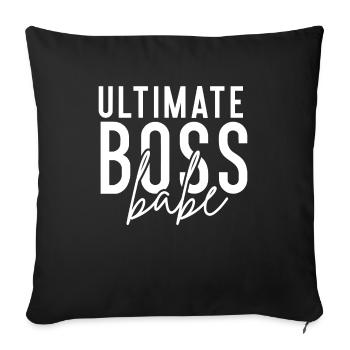 Mama Ehefrau Chef - Sofakissenbezug 45 x 45 cm - Schwarz - Vorne