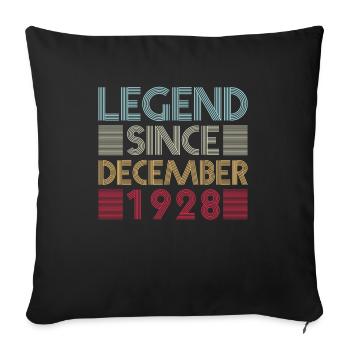 Anniversaire des légendes Décembre 1928 cadeau né - Housse de coussin décorative 45 x 45 cm - noir - Devant
