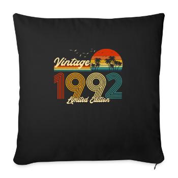 Vintage 1992 Cadeau en édition limitée pour anniversaire - Housse de coussin décorative 45 x 45 cm - noir - Devant