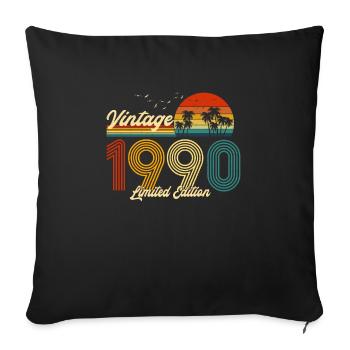Vintage 1990 Cadeau en édition limitée pour anniversaire 22 - Housse de coussin décorative 45 x 45 cm - noir - Devant