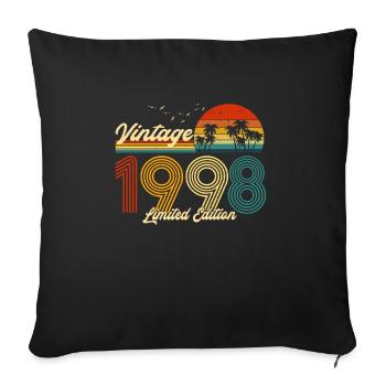 Vintage 1998 Limited Edition Gift for Birthday - Sofa pillowcase 17,3'' x 17,3'' (45 x 45 cm) - black - Front
