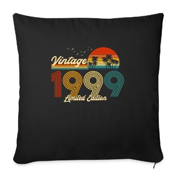 Vintage 1999 Cadeau en édition limitée pour anniversaire - Housse de coussin décorative 45 x 45 cm - noir - Devant