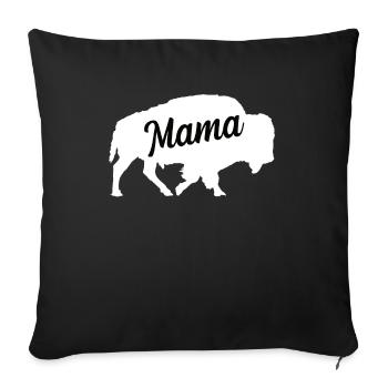 Buffalo ox mom family children bison beef - Sofa pillowcase 17,3'' x 17,3'' (45 x 45 cm) - black - Front