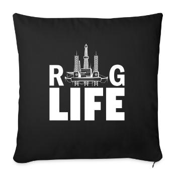 Oil rig oil gas workers drilling oil platform - Sofa pillowcase 17,3'' x 17,3'' (45 x 45 cm) - black - Front