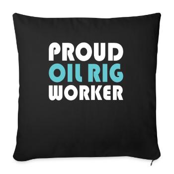 Oil rig oil gas workers drilling oil platform - Sofa pillowcase 17,3'' x 17,3'' (45 x 45 cm) - black - Front