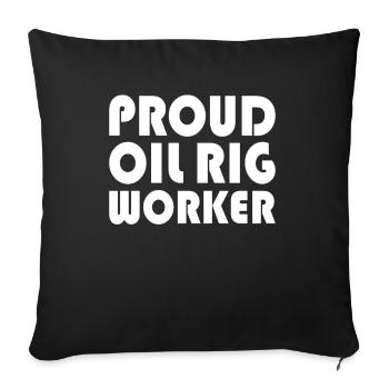 Oil rig oil gas workers drilling oil platform - Sofa pillowcase 17,3'' x 17,3'' (45 x 45 cm) - black - Front