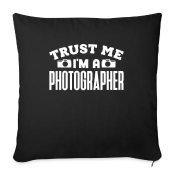 Photography Camera Photographer Retro Camera Photography - Sofa pillowcase 17,3'' x 17,3'' (45 x 45 cm) - black - Front
