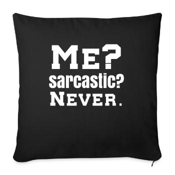 Drôle de dire ironie sarcasme amusant - Housse de coussin décorative 45 x 45 cm - noir - Devant