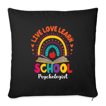 School Psychologist Gift School Psychology Therapy - Sofa pillowcase 17,3'' x 17,3'' (45 x 45 cm) - black - Front