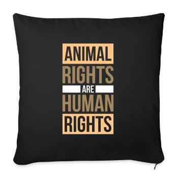 Animal welfare Nature conservation Respect animal rights - Sofa pillowcase 17,3'' x 17,3'' (45 x 45 cm) - black - Front